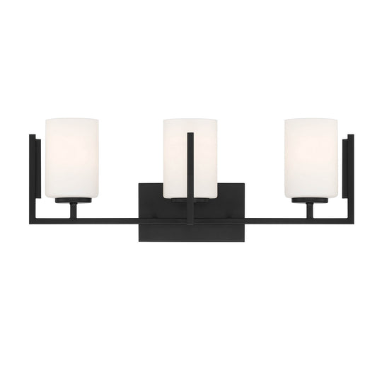 Cambria Three Light Vanity in Matte Black