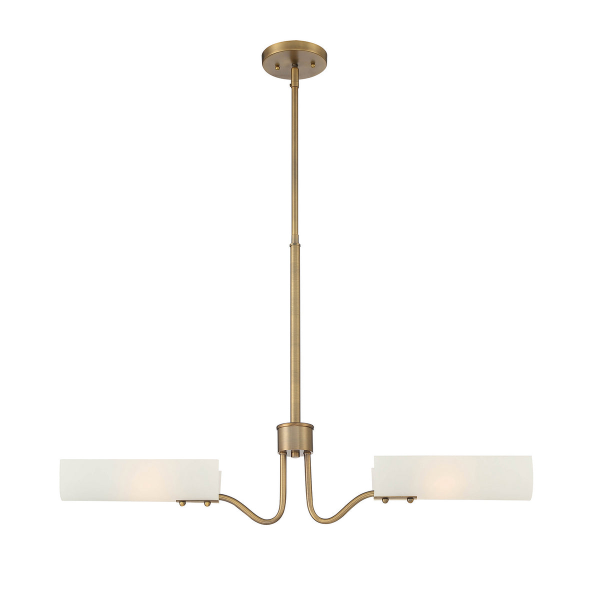 Manhasset Two Light Island Pendant in Old Satin Brass