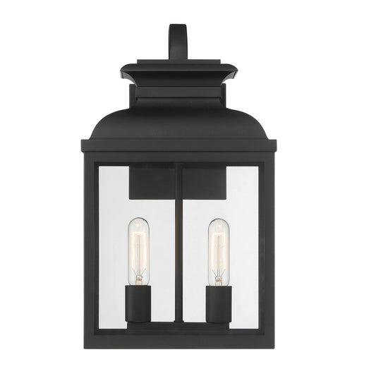 Milton Two Light Wall Lantern in Black