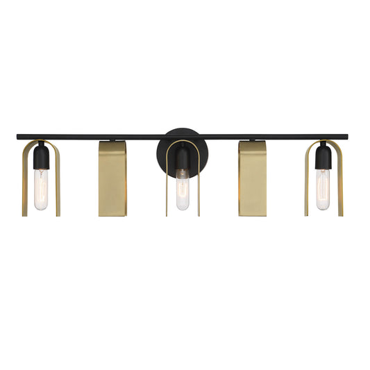 U Turn Five Light Vanity in Matte Black