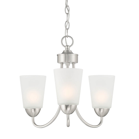 Malone Three Light Chandelier in Brushed Nickel