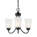 Malone Three Light Chandelier in Matte Black