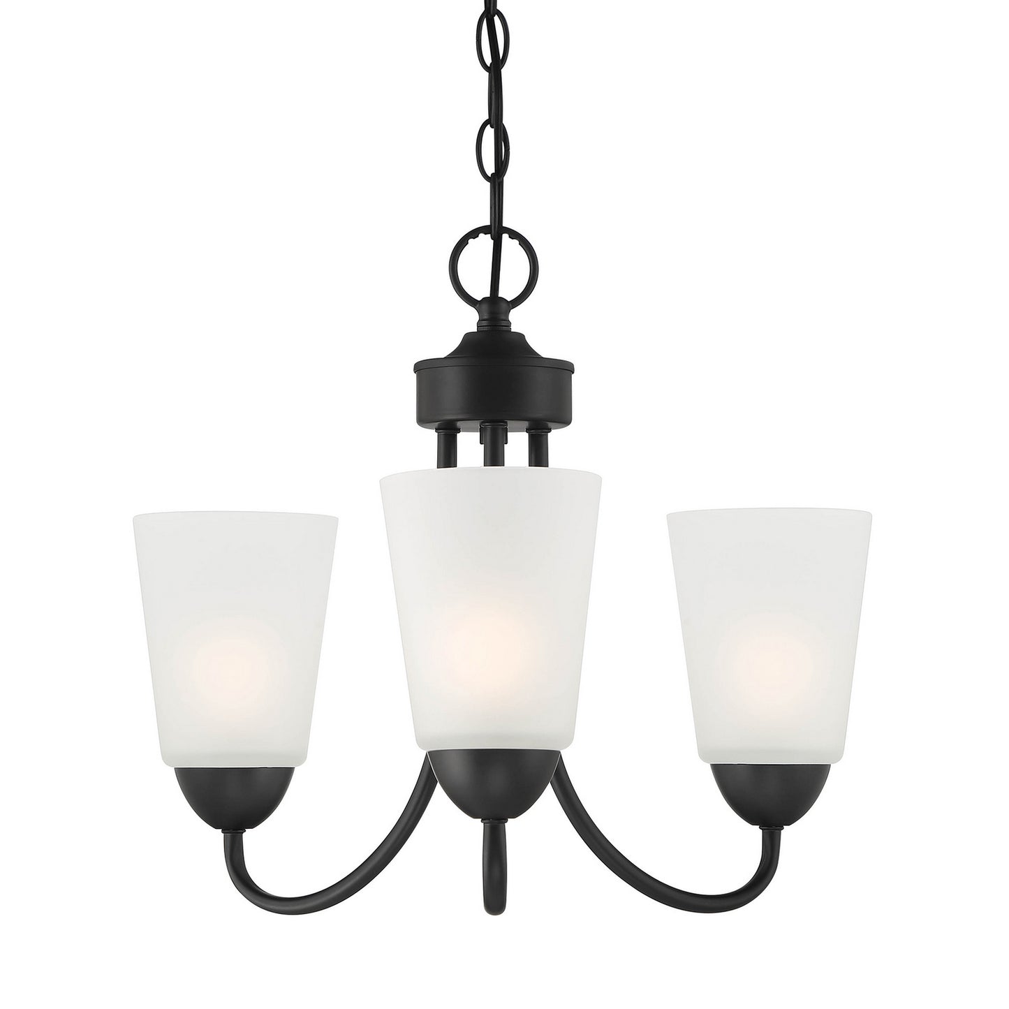 Malone Three Light Chandelier in Matte Black