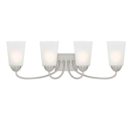 Malone Four Light Vanity in Brushed Nickel