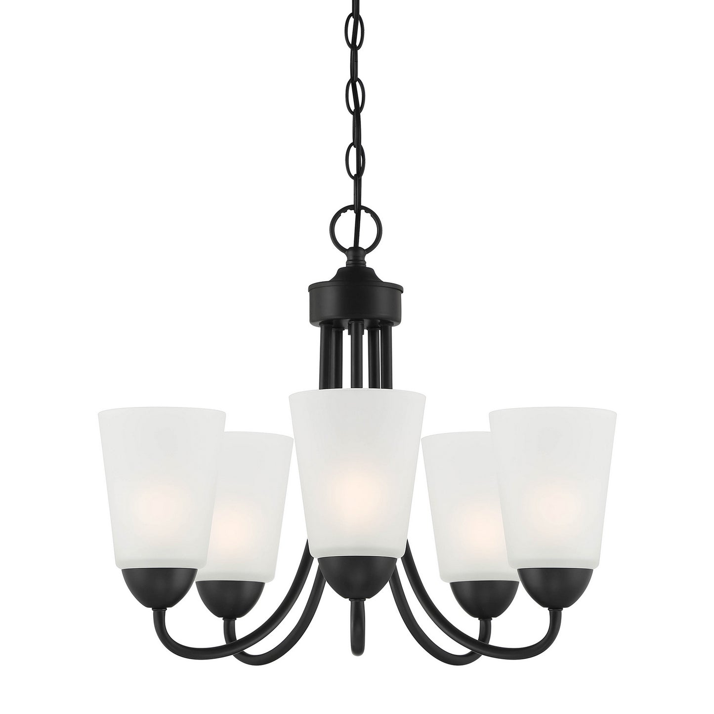 Malone Five Light Chandelier in Matte Black