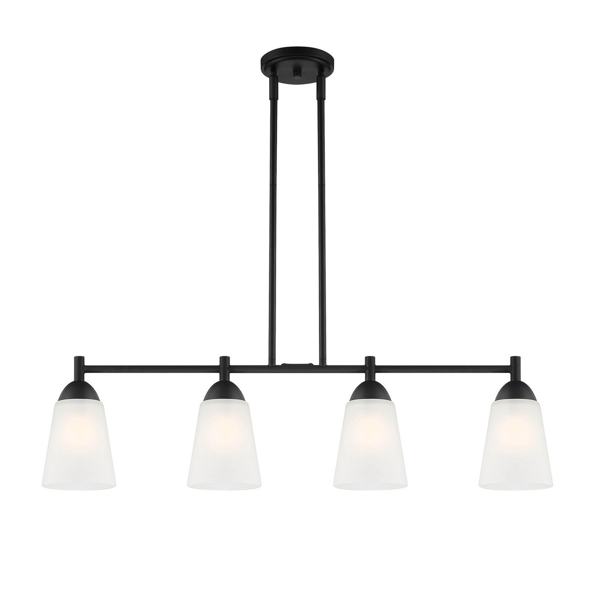 Malone Four Light Island Pendant in Matte Black