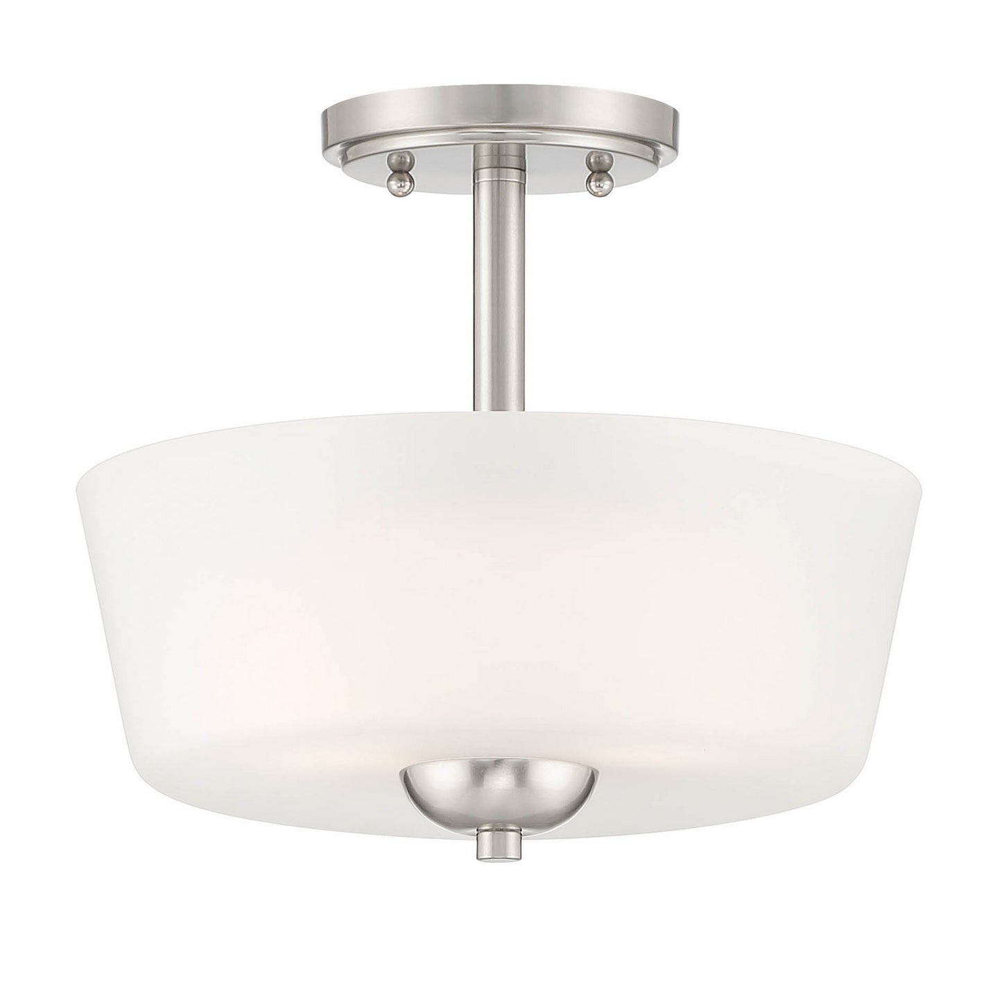 Malone Two Light Semi-Flush Mount in Brushed Nickel