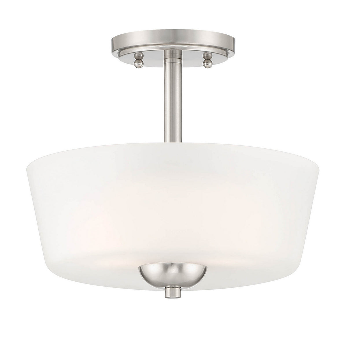 Malone Two Light Semi-Flush Mount in Brushed Nickel