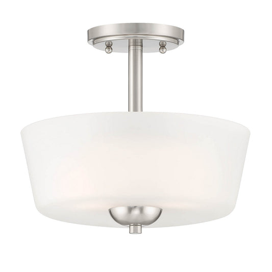 Malone Two Light Semi-Flush Mount in Brushed Nickel