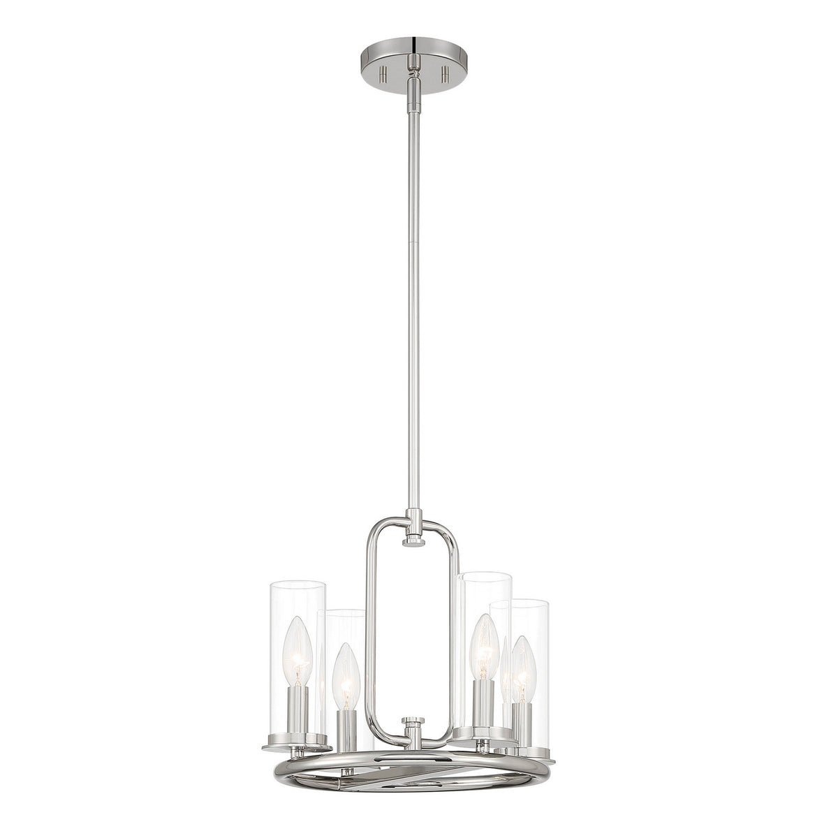Hudson Heights Four Light Pendant Convertible in Polished Nickel