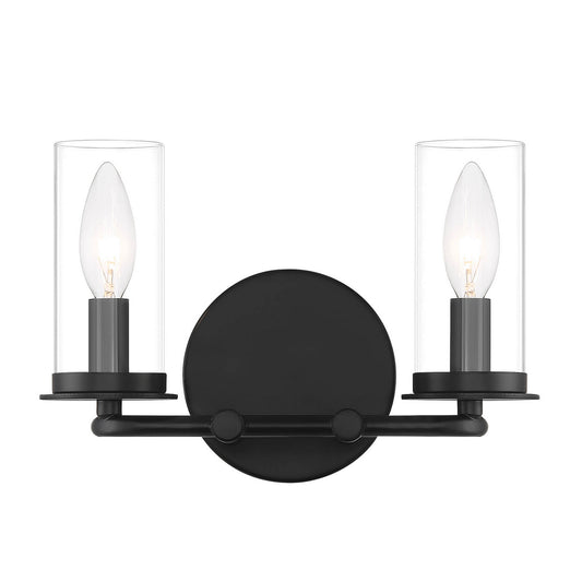 Hudson Heights Two Light Vanity in Matte Black