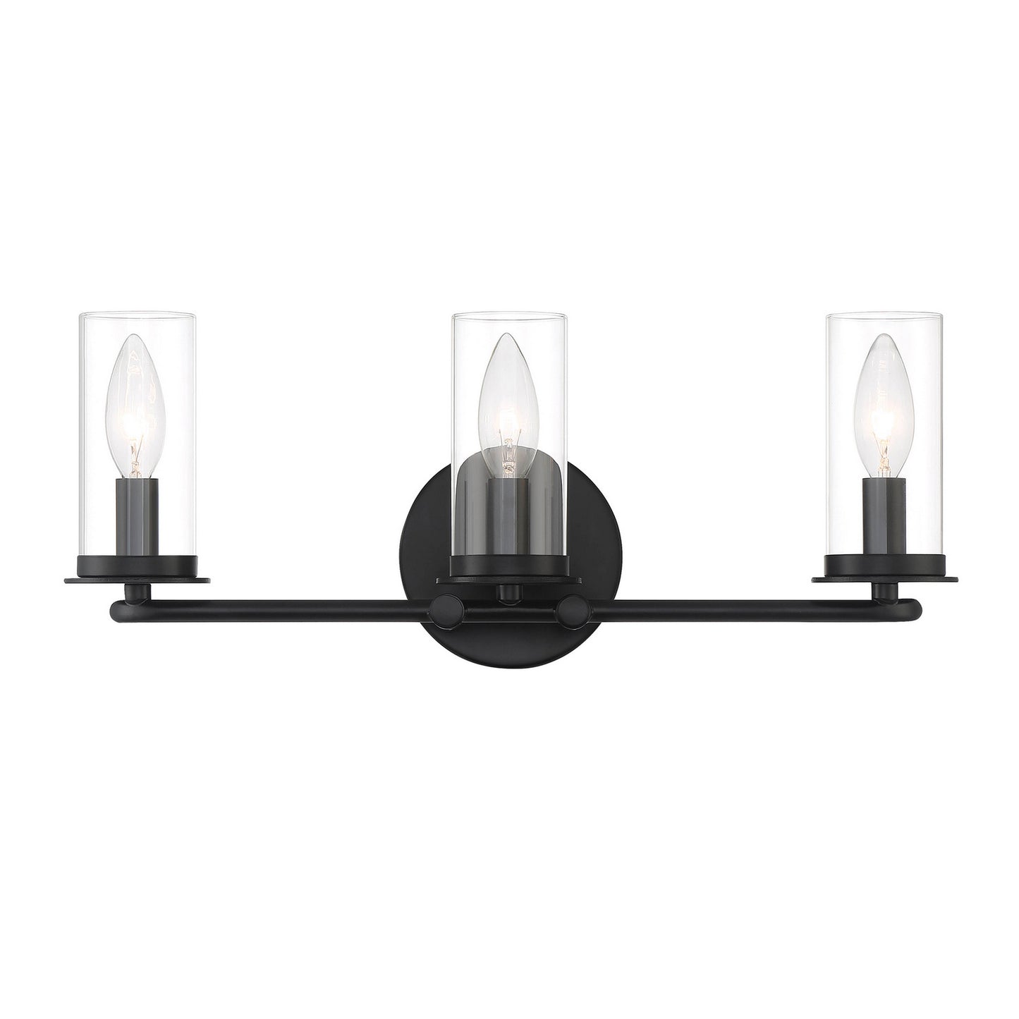 Hudson Heights Three Light Vanity in Matte Black