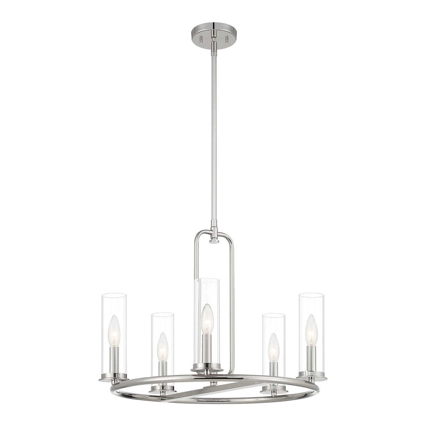 Hudson Heights Five Light Chandelier in Polished Nickel
