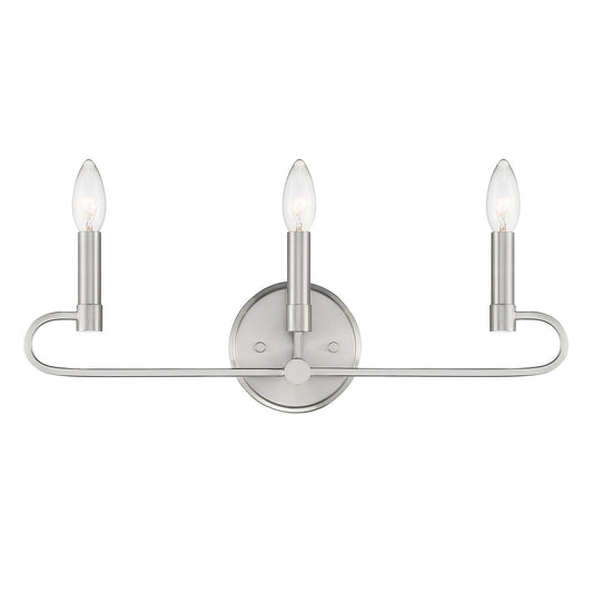 Summit Three Light Vanity in Brushed Nickel