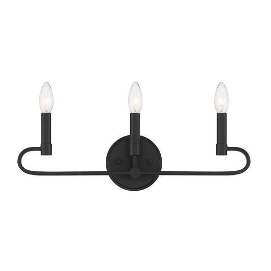 Summit Three Light Vanity in Matte Black
