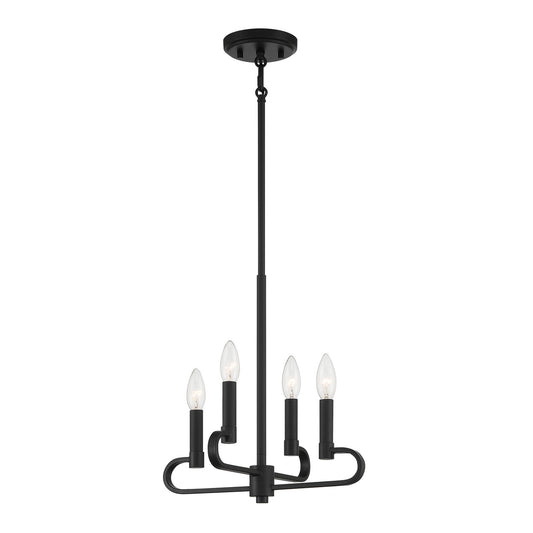 Summit Four Light Chandelier Convertible in Matte Black