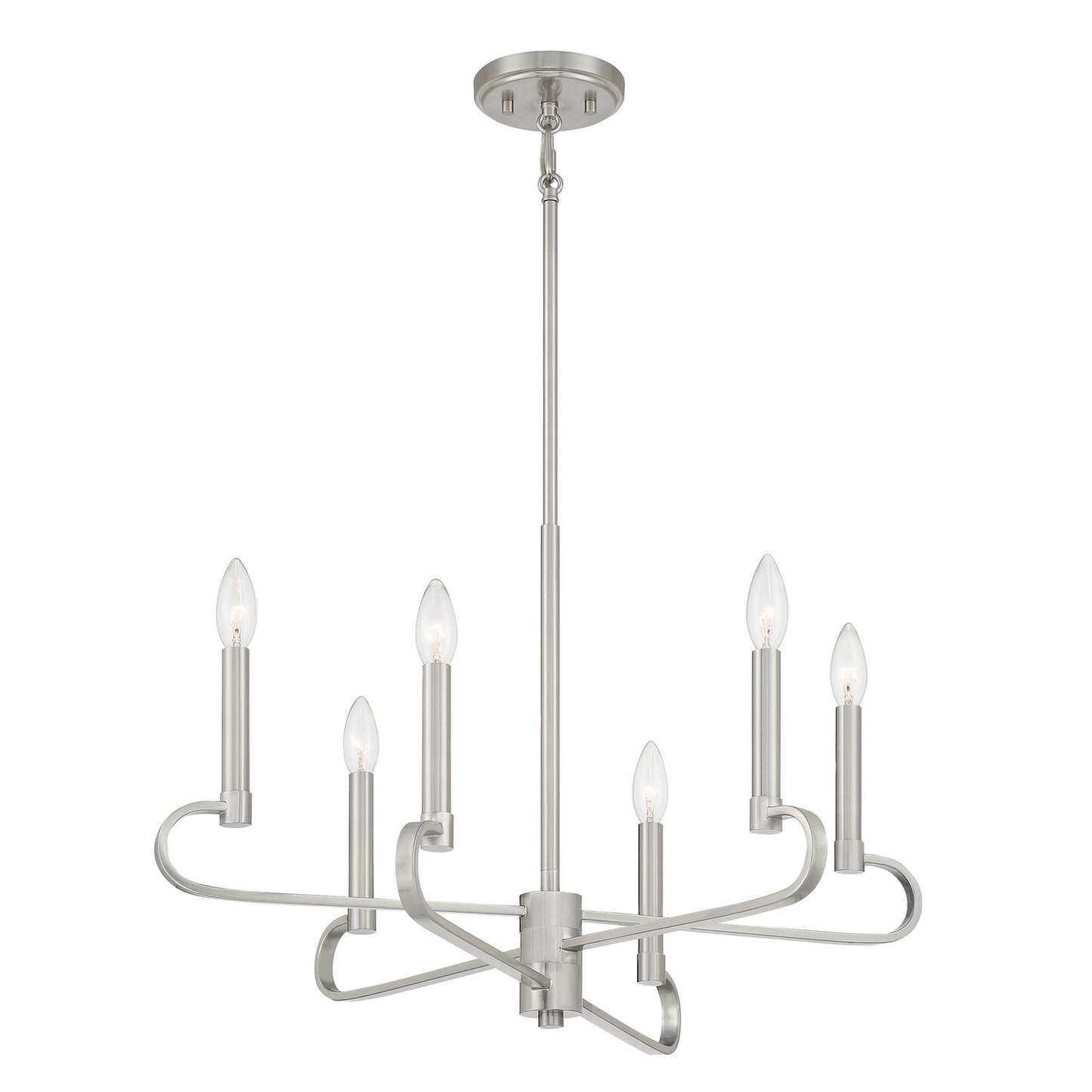 Summit Six Light Chandelier in Brushed Nickel