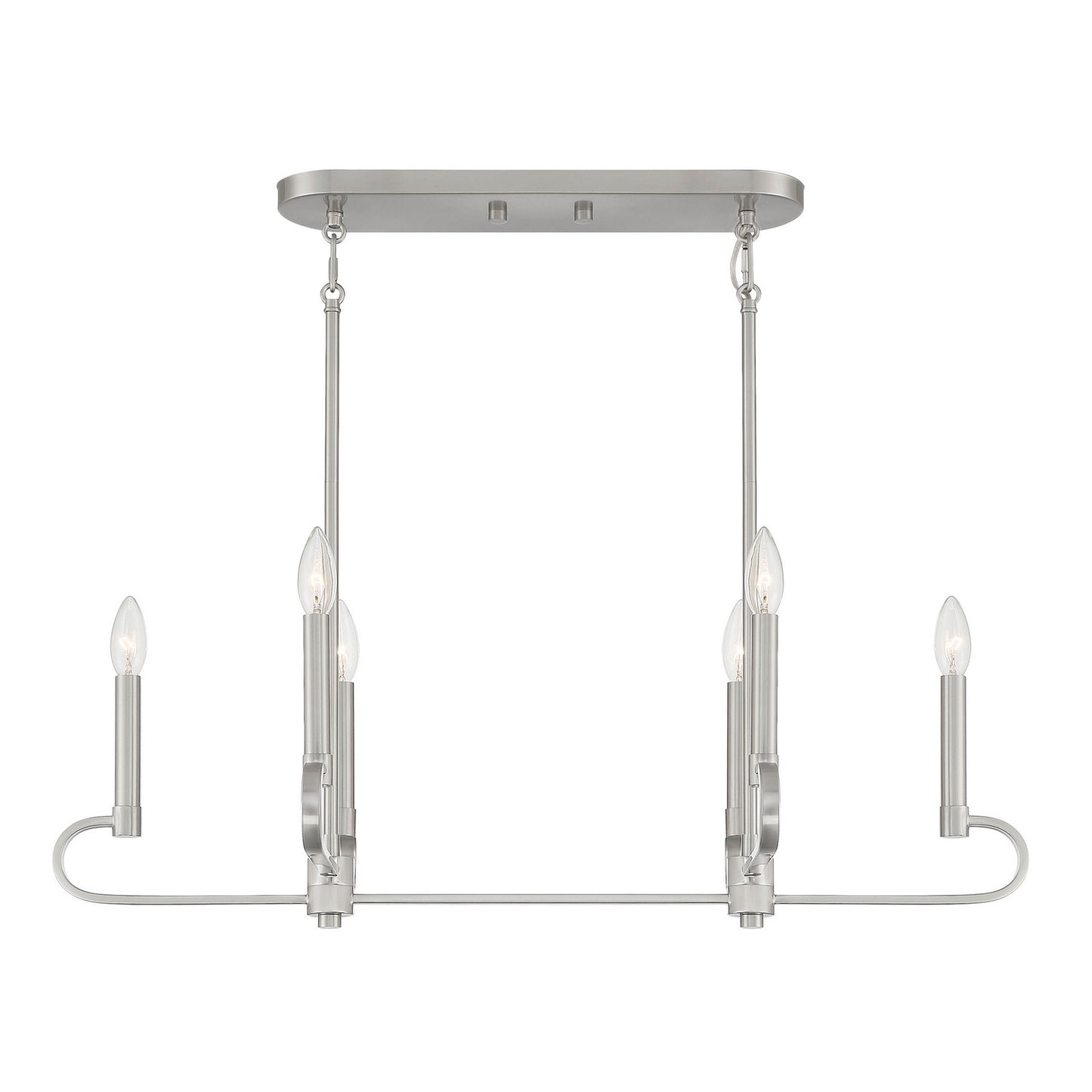 Summit Six Light Island Pendant in Brushed Nickel