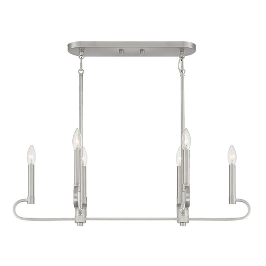 Summit Six Light Island Pendant in Brushed Nickel