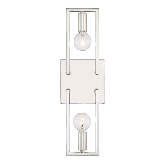 Finni Two Light Wall Sconce in Polished Nickel
