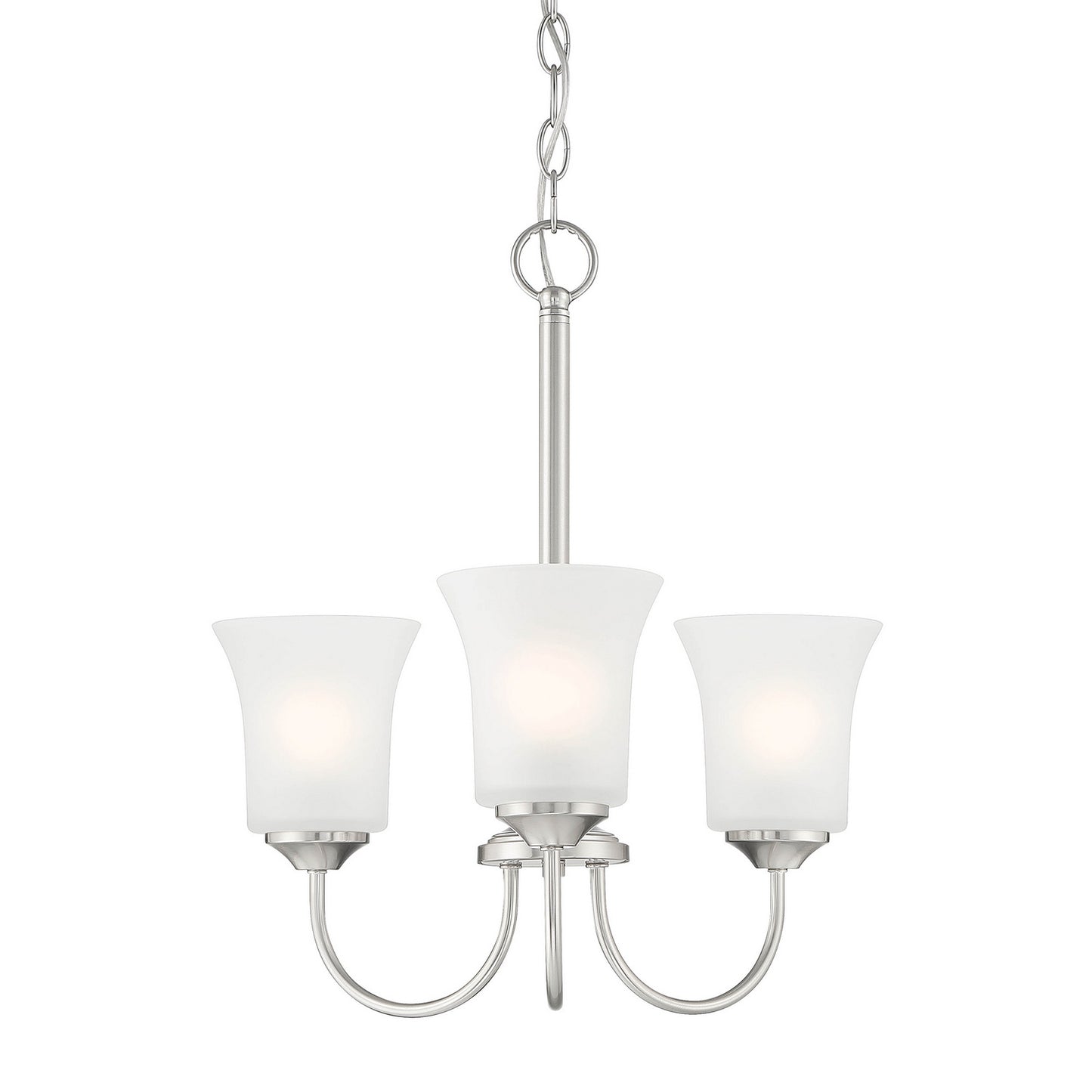 Bronson Three Light Chandelier in Brushed Nickel