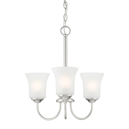 Bronson Three Light Chandelier in Brushed Nickel