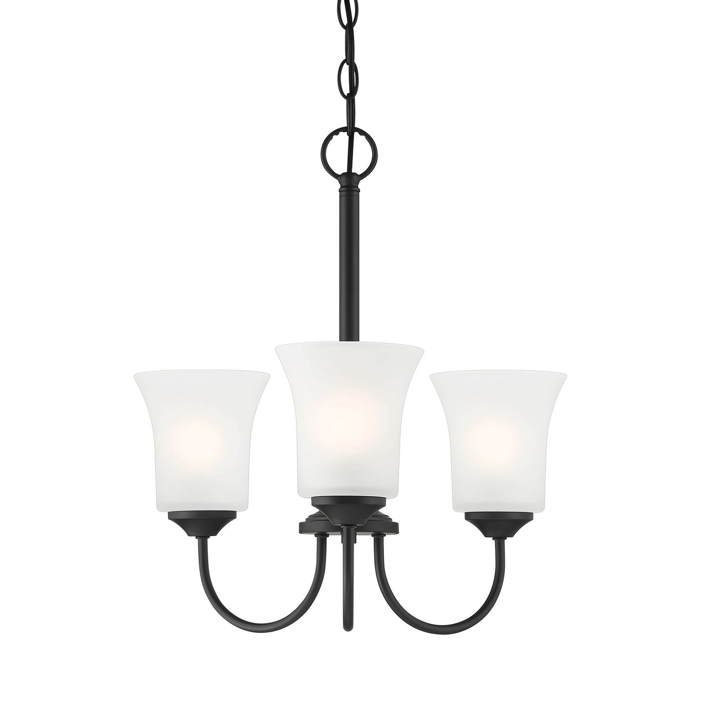 Bronson Three Light Chandelier in Matte Black