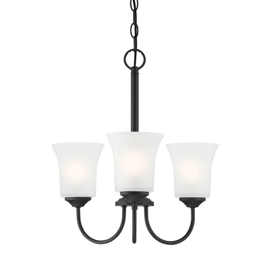 Bronson Three Light Chandelier in Matte Black