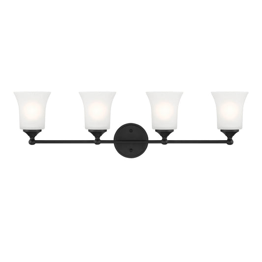 Bronson Four Light Vanity in Matte Black