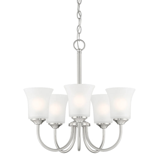 Bronson Five Light Chandelier in Brushed Nickel