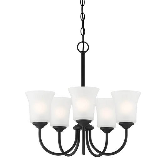 Bronson Five Light Chandelier in Matte Black