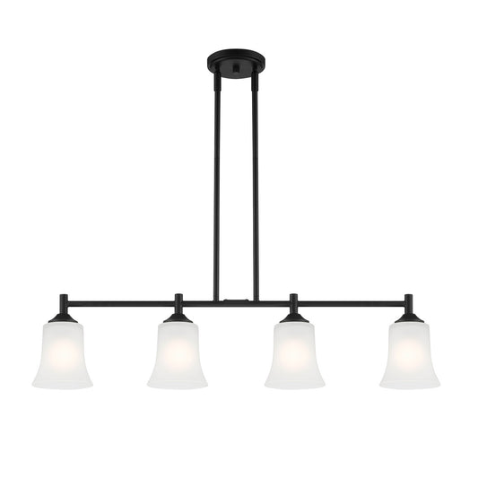 Bronson Four Light Island Pendant in Matte Black