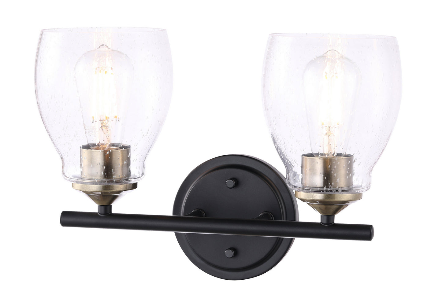 Winsley Two Light Wall Sconce in Coal w/Stained Brass