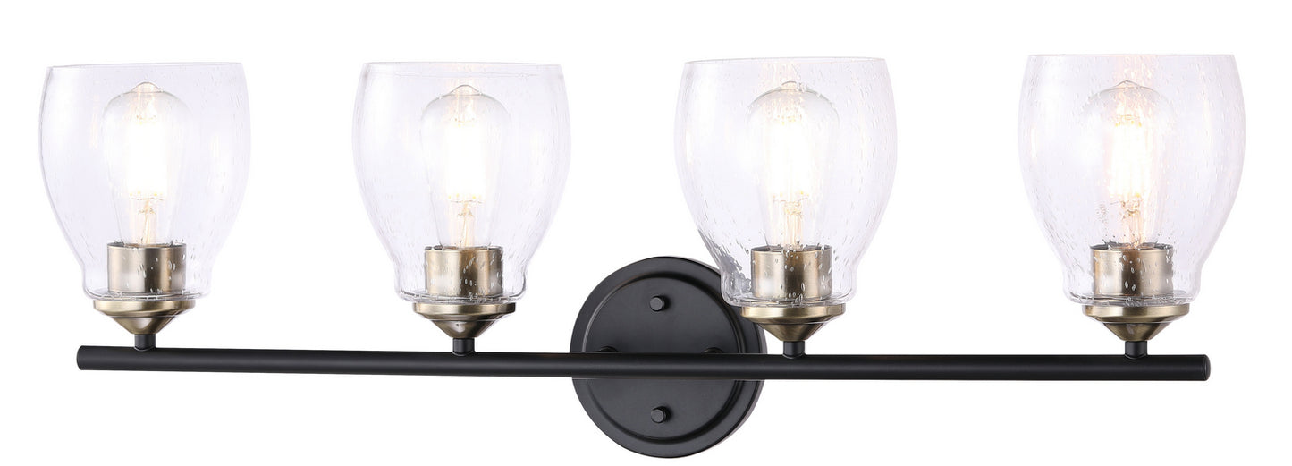 Winsley Four Light Wall Lamp in Coal w/Stained Brass