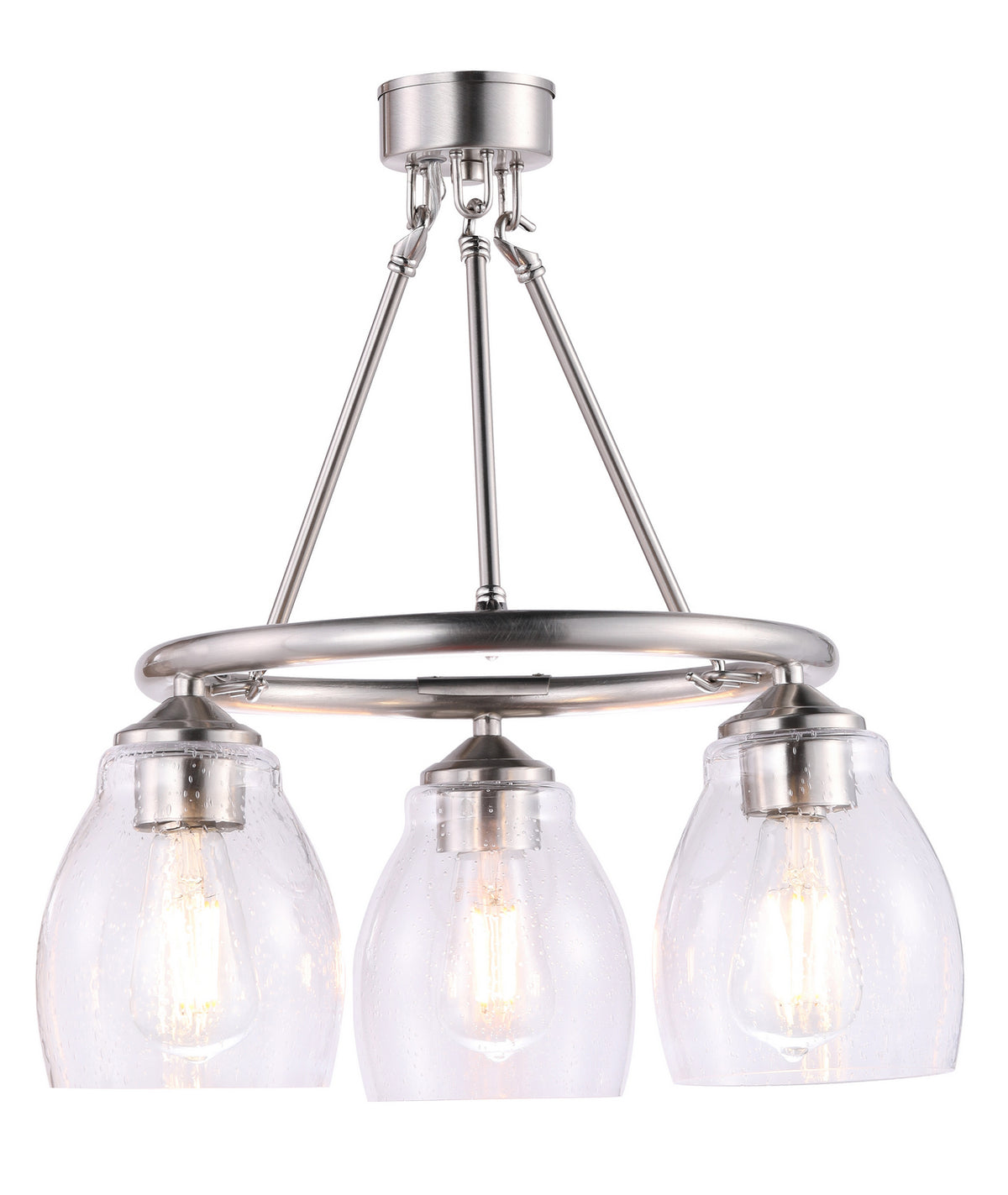 Winsley Three Light Chandelier in Brushed Nickel