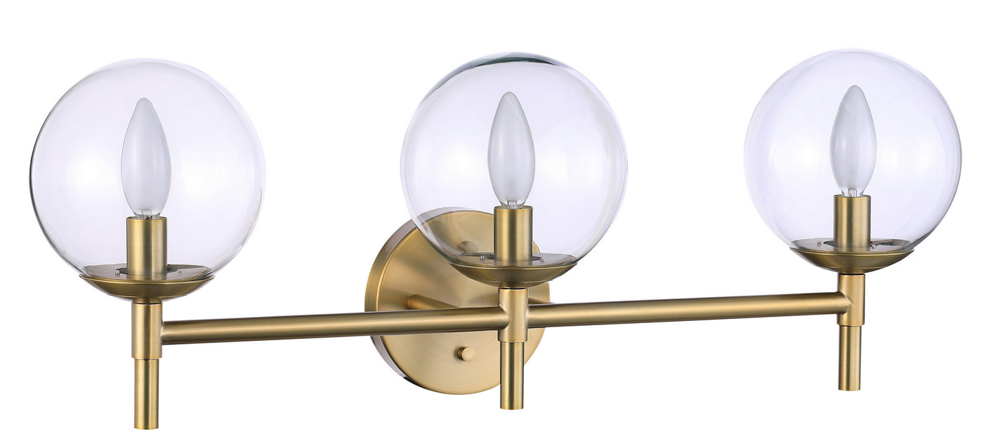 Auresa Three Light Bath in Soft Brass