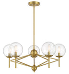 Auresa Five Light Pendant in Soft Brass