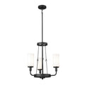 Vetivene Three Light Mini Chandelier in Textured Black