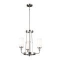 Vetivene Three Light Mini Chandelier in Classic Pewter