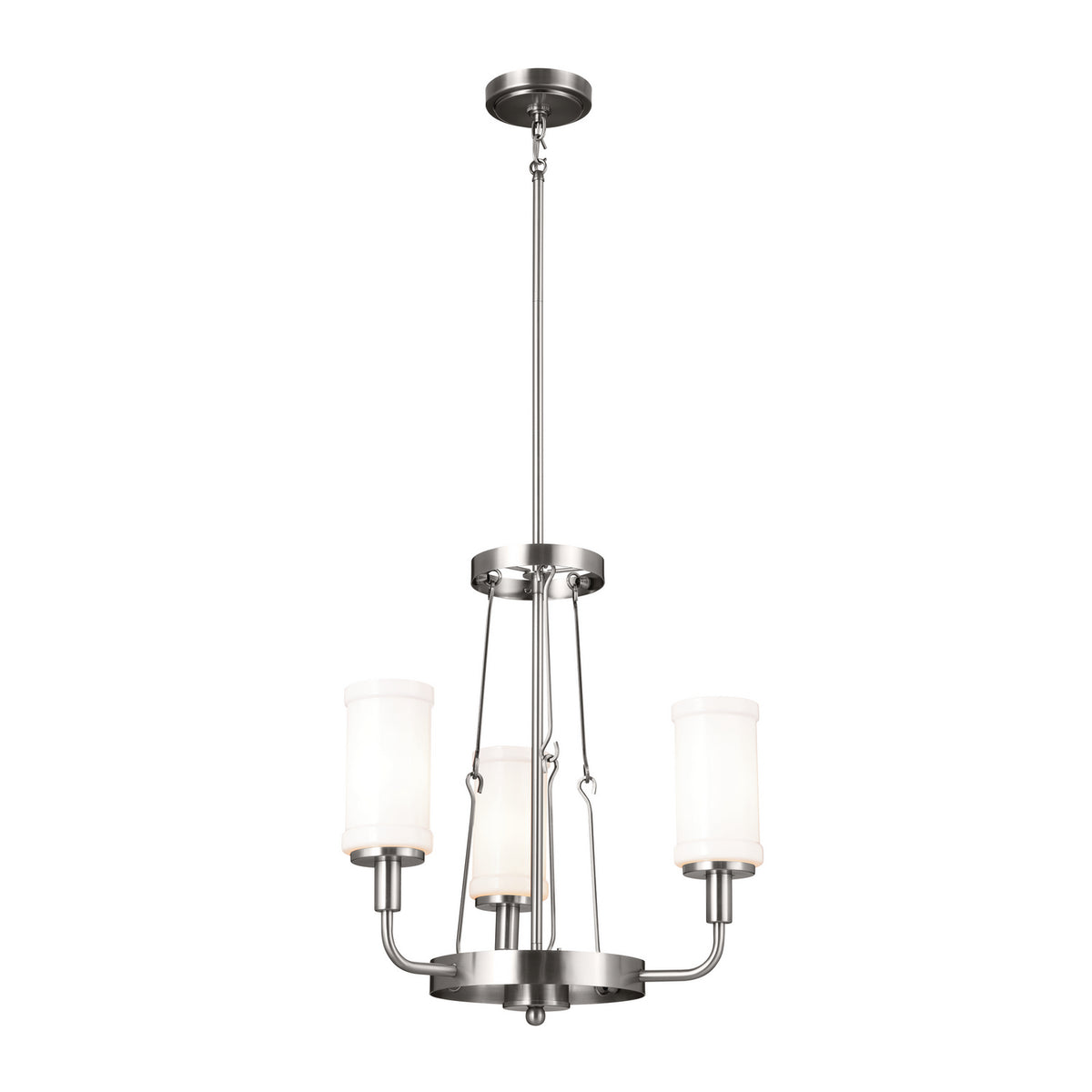 Vetivene Three Light Mini Chandelier in Classic Pewter