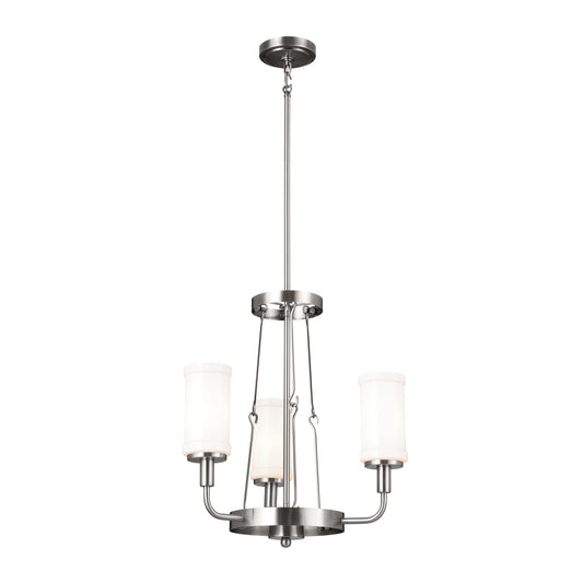 Vetivene Three Light Mini Chandelier in Classic Pewter
