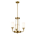 Vetivene Three Light Mini Chandelier in Natural Brass