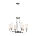 Vetivene Six Light Chandelier in Classic Pewter