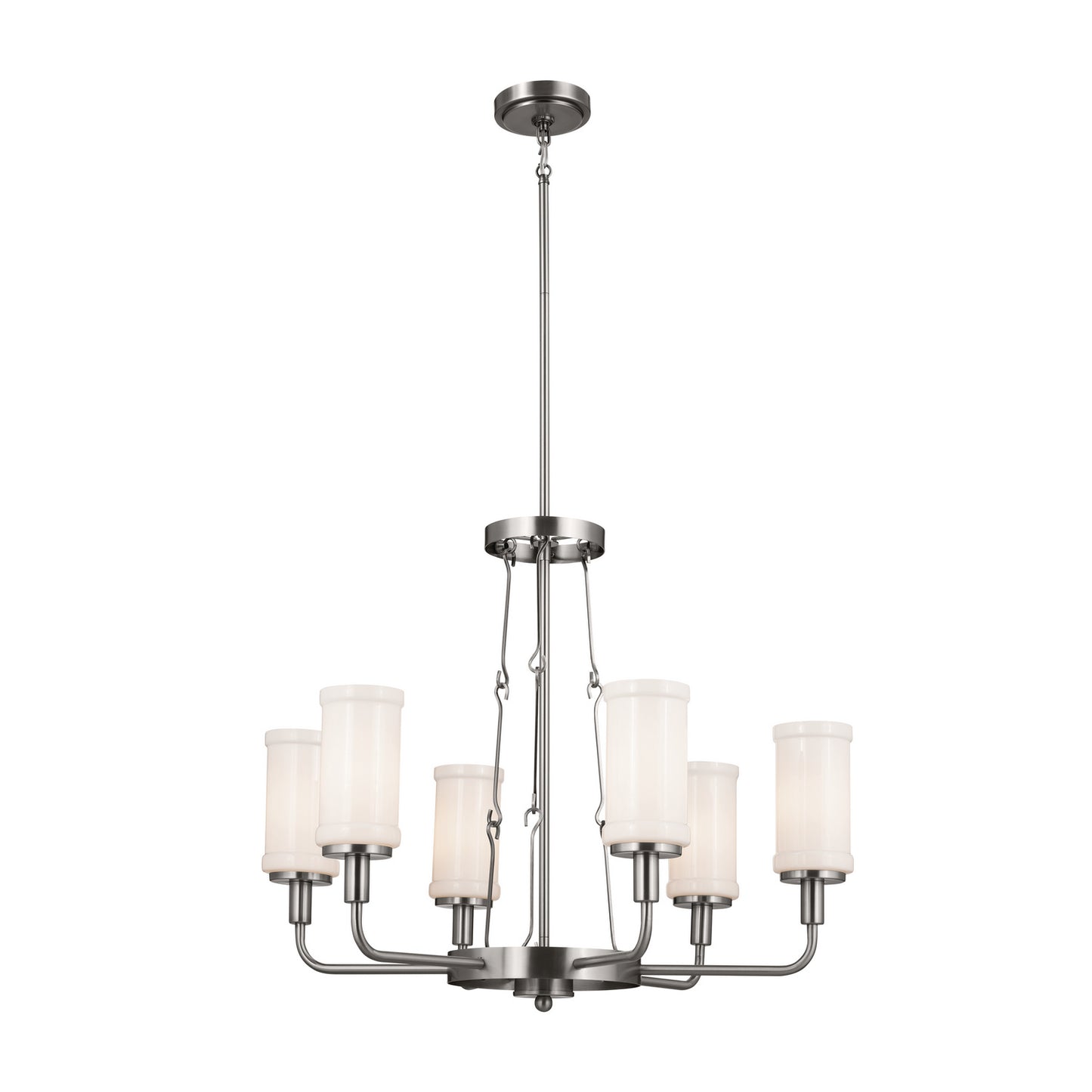 Vetivene Six Light Chandelier in Classic Pewter