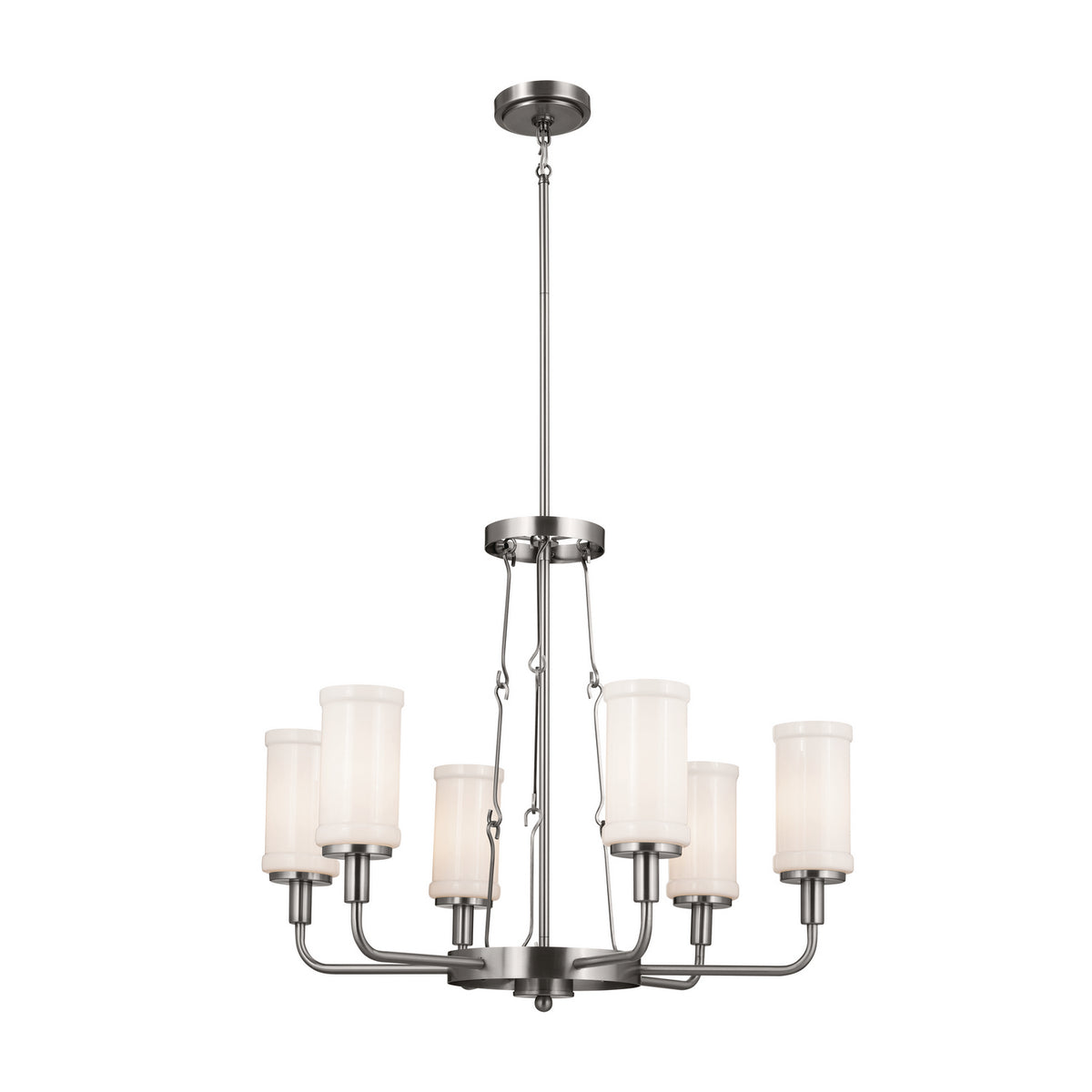 Vetivene Six Light Chandelier in Classic Pewter