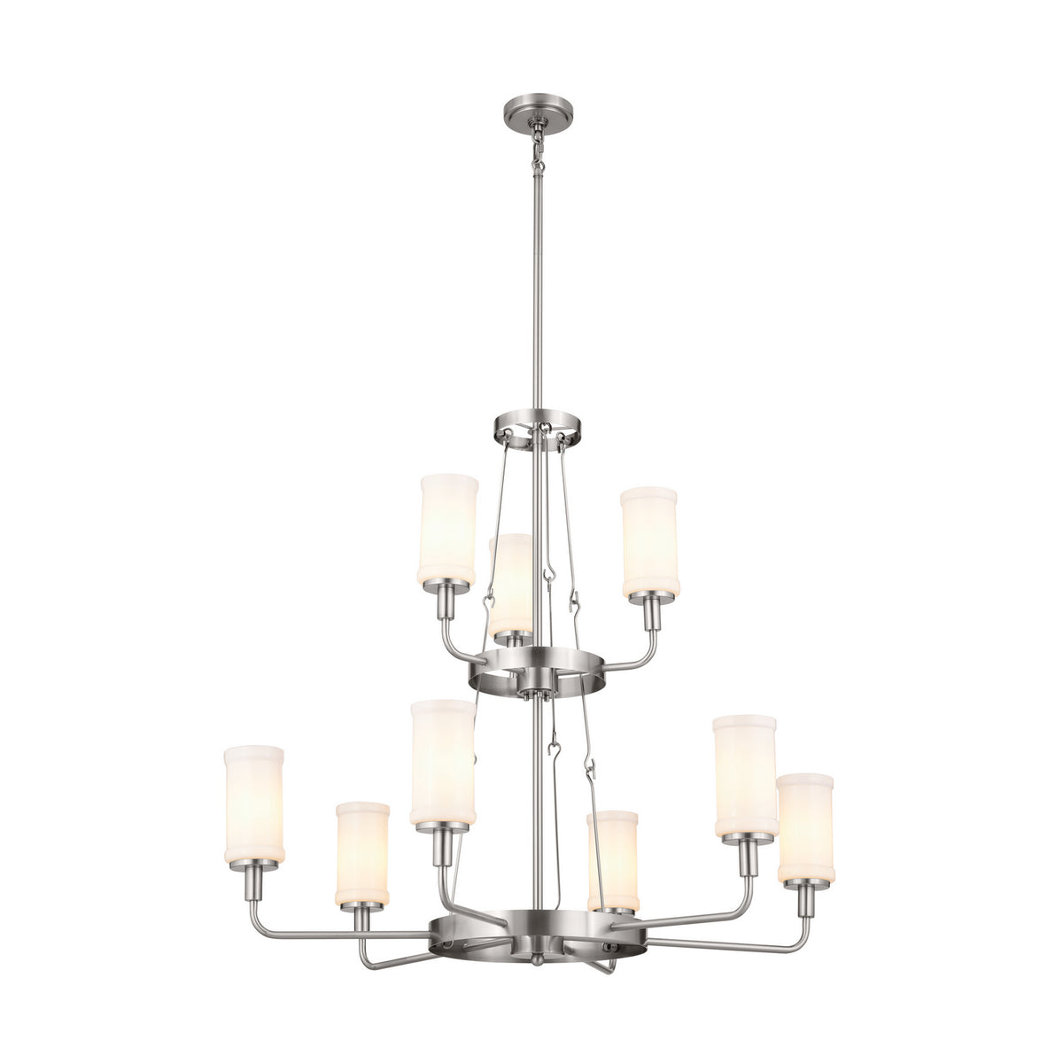 Vetivene Nine Light Chandelier in Classic Pewter