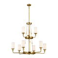 Vetivene Nine Light Chandelier in Natural Brass