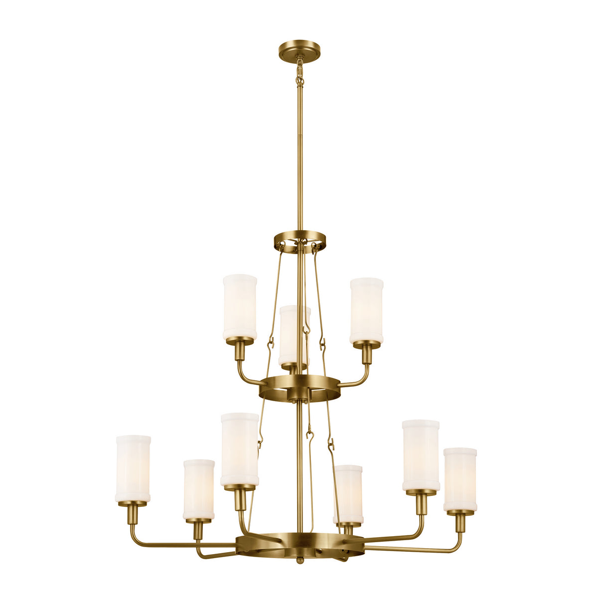 Vetivene Nine Light Chandelier in Natural Brass