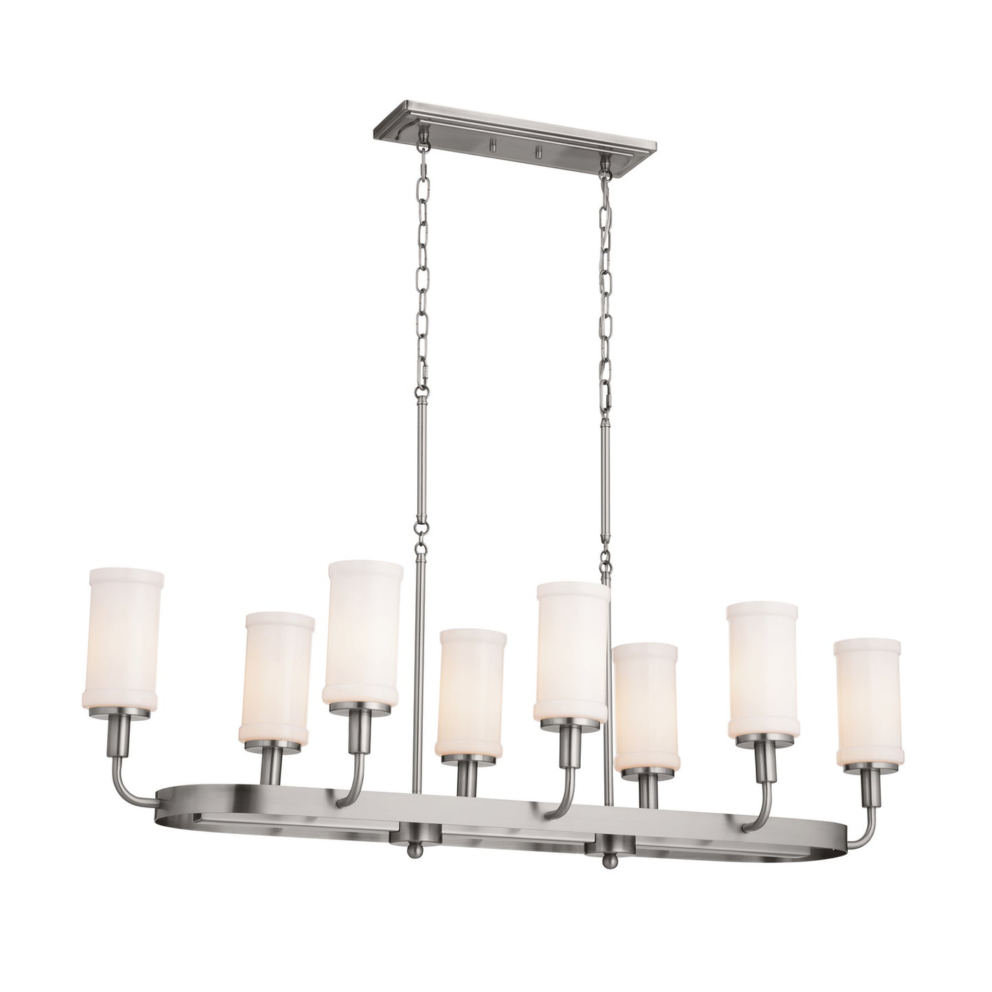 Vetivene Eight Light Linear Chandelier in Classic Pewter