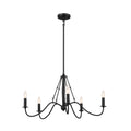 Freesia Five Light Chandelier in Textured Black